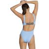 imageSpeedo Womens Swimsuit One Piece Logo Back Strap Contemporary CutRobbia Blue
