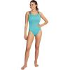 imageSpeedo Womens Swimsuit One Piece Logo Back Strap Contemporary CutTexture Rib Porcelain