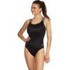 imageSpeedo Womens Swimsuit One Piece Logo Back Strap Contemporary CutTexture Rib Speedo Black