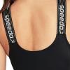 imageSpeedo Womens Swimsuit One Piece Logo Back Strap Contemporary CutTexture Rib Speedo Black