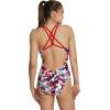 imageSpeedo Womens Swimsuit One Piece Thin Strap High CutPrism RedWhiteBlue