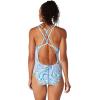 imageSpeedo Womens Swimsuit One Piece Thin Strap High CutTopography Swirl Dazzling Blue
