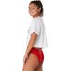 imageSpeedo Womens TShirt Short Sleeve Crew Neck Vintage Crop2023 Pride White