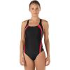 imageSpeedo Womens Powerflex Eco Taper Splice Pulse Back One Piece SwimsuitBlackRed