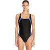 imageSpeedo Womens Powerflex Eco Taper Splice Pulse Back One Piece SwimsuitBlackSapphire