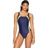 imageSpeedo Womens Powerflex Eco Taper Splice Pulse Back One Piece SwimsuitNavyGold