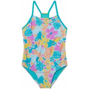 imageSpeedo Girls Swimsuit One Piece Thin StrapsFloral Turkish Sea Blue