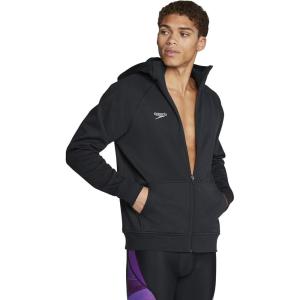 imageSpeedo Mens Sweatshirt Full Zip Hooded Jacket Team Warm UpSpeedo Black