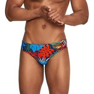 imageSpeedo Mens Swimsuit Brief Creora Highclo PrintedPalm Dark Ivy