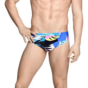 imageSpeedo Mens Swimsuit Brief Endurance Lite Turnz PrintedBlackTurquoise