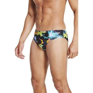 imageSpeedo Mens Swimsuit Brief Endurance Lite Turnz PrintedBlackYellow