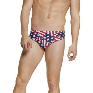 imageSpeedo Mens Swimsuit Brief Endurance Lite Turnz PrintedRedWhiteBlue
