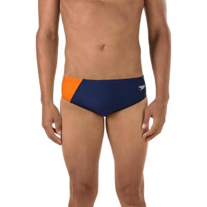 imageSpeedo Mens Swimsuit Brief PowerFlex Eco Revolve Splice Team Colors Purple 36NavyOrange
