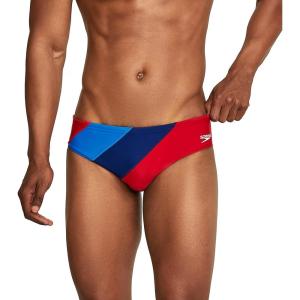 imageSpeedo Mens Swimsuit Brief PowerFlex Eco SolarBlock RedWhiteBlue
