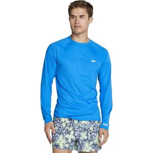 imageSpeedo Mens Uv Swim Shirt Easy Long Sleeve Regular FitBlue Lemonade