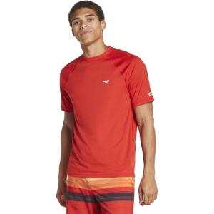 imageSpeedo Mens Uv Swim Shirt Short Sleeve Regular Fit SolidSpeedo Red