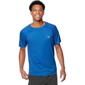 imageSpeedo Mens Uv Swim Shirt Short Sleeve Regular Fit SolidTurkish Sea