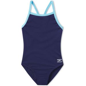 imageSpeedo Swimsuit One Piece Endurance Flyback Solid Youth Team ColorsTeam NavyLight Blue