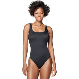 imageSpeedo Womens Swimsuit One Piece Logo Back Strap Contemporary CutRib Speedo Black