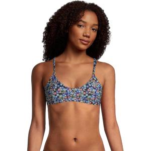 imageSpeedo Womens Swimsuit Top Bikini Endurance Tie Back DemiFusion Coral Floral