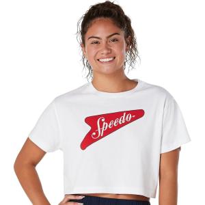 imageSpeedo Womens TShirt Short Sleeve Crew Neck Vintage CropBondi Boom White