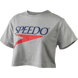 imageSpeedo Womens TShirt Short Sleeve Crew Neck Vintage CropMedium Heather