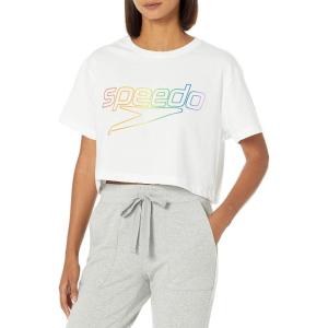 imageSpeedo Womens TShirt Short Sleeve Crew Neck Vintage CropPride White