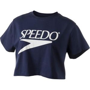 imageSpeedo Womens TShirt Short Sleeve Crew Neck Vintage CropSpeedo Navy