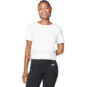 imageSpeedo Womens TShirt Short Sleeve Crew Neck Vintage CropWhite Active