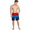 imageSpeedo Mens Swim Trunk Mid Length Redondo StripeRedPeacoat Block