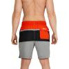 imageSpeedo Mens Swim Trunk Mid Length Redondo StripeSpicy Orange Block
