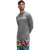 imageSpeedo Mens Uv Swim Shirt Graphic Long Sleeve TeeStacked Logo Anthracite