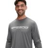 imageSpeedo Mens Uv Swim Shirt Graphic Long Sleeve TeeStacked Logo Anthracite