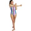 imageSpeedo Womens Swimsuit One Piece Adjustable Square Neck Contemporary CutRainbow Stripe