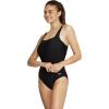 imageSpeedo Womens Swimsuit One Piece Adjustable Square Neck Contemporary CutSolid Speedo Black