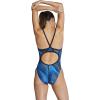 imageSpeedo Womens Swimsuit One Piece PowerFlex Flyback Printed Adult Team ColorsCoded Riff Blue