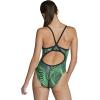 imageSpeedo Womens Swimsuit One Piece PowerFlex Flyback Printed Adult Team ColorsCoded Riff Green