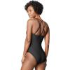 imageSpeedo Womens Swimsuit One Piece VNeck Strappy Back Contemporary CutSpeedo Black