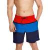 imageSpeedo Mens Swim Trunk Mid Length Redondo StripeRedPeacoat Block