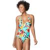 imageSpeedo Womens Swimsuit One Piece VNeck Halter Contemporary CutIbiza Blue