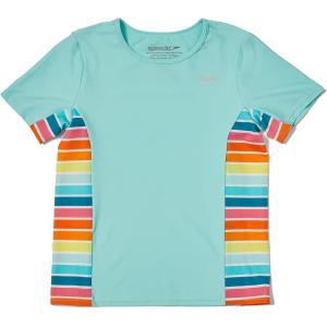 imageSpeedo Girls UV Swim Shirt Short Sleeve Printed RashguardAqua Splash