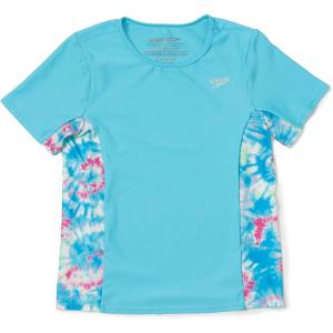 imageSpeedo Girls UV Swim Shirt Short Sleeve Printed RashguardBlue Atoll