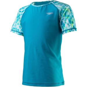 imageSpeedo Girls UV Swim Shirt Short Sleeve Printed RashguardCapri Breeze