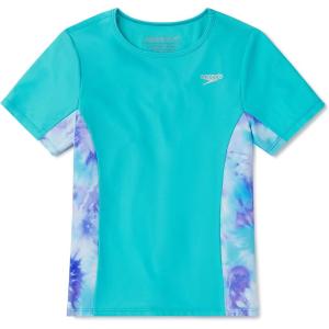imageSpeedo Girls UV Swim Shirt Short Sleeve Printed RashguardScuba Blue