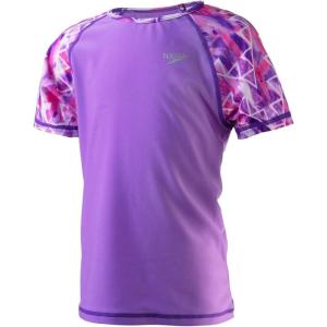 imageSpeedo Girls UV Swim Shirt Short Sleeve Printed RashguardSweet Taro