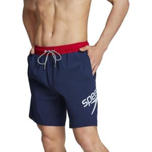imageSpeedo Mens Swim Trunk Mid Length Redondo SolidRedWhiteBlue
