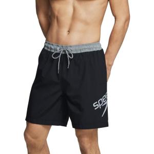 imageSpeedo Mens Swim Trunk Mid Length Redondo SolidSpeedo BlackGrey