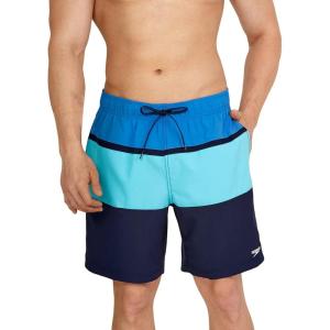 imageSpeedo Mens Swim Trunk Mid Length Redondo StripePalace Blue Block