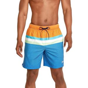 imageSpeedo Mens Swim Trunk Mid Length Redondo StripeSpicy Orange