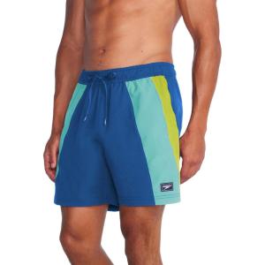 imageSpeedo Mens Swim Trunk Mid Length Redondo StripeVertical Turkish Sea